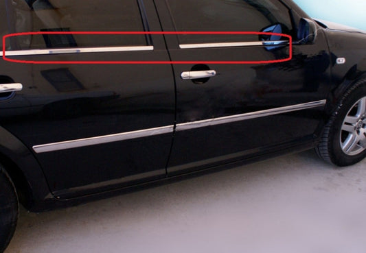 External edging of glasses (4 pcs., stainless steel) for Volkswagen Bora 1998-2004 - image 1