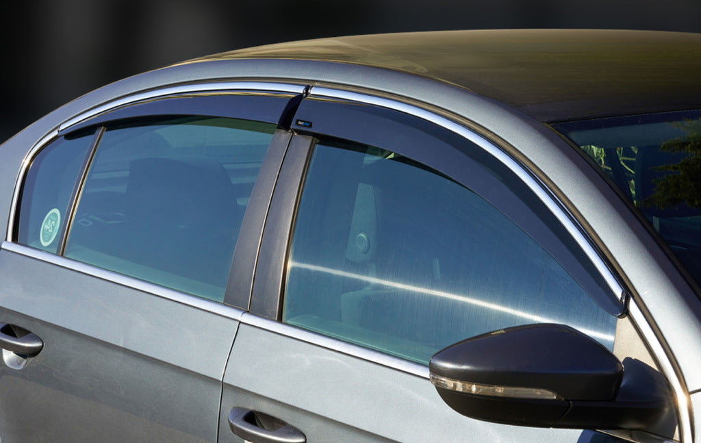 Window Deflectors with Chrome Trim SD (4 pcs, Sunplex Chrome) for Volkswagen Passat B8 2015-2023 - image 1