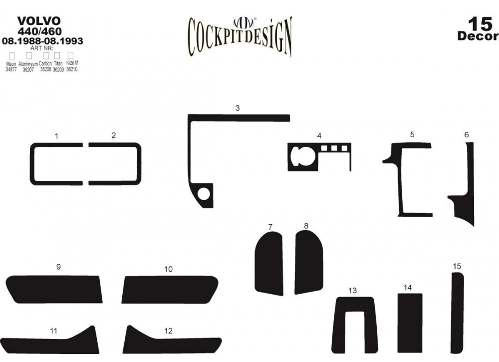 Dashboard Trim Covers for Volvo 440/460 1988-1996 - image 3