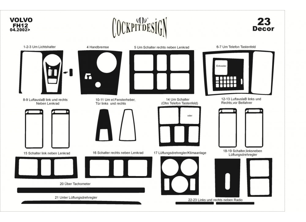 Dashboard Trim 2002-2008 (Wood Grain) for Volvo FH 1993-2012 - image 3
