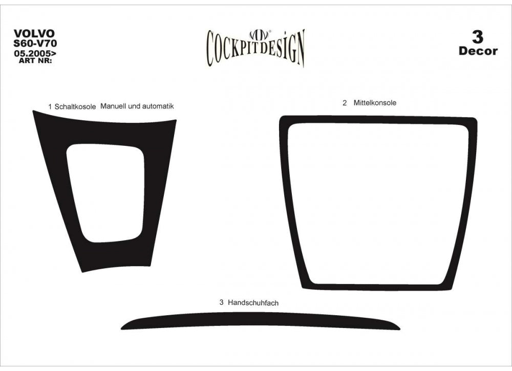 Dashboard Trim Kit (Addon, 2005-2009) for Volvo S60 2000-2009 - image 1