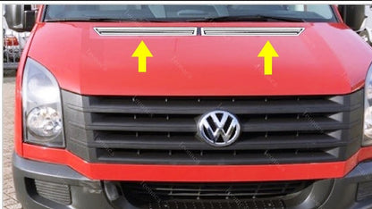 Hood cover trim (2 pcs, stainless steel) for Volkswagen Crafter 2006-2016 - image 1