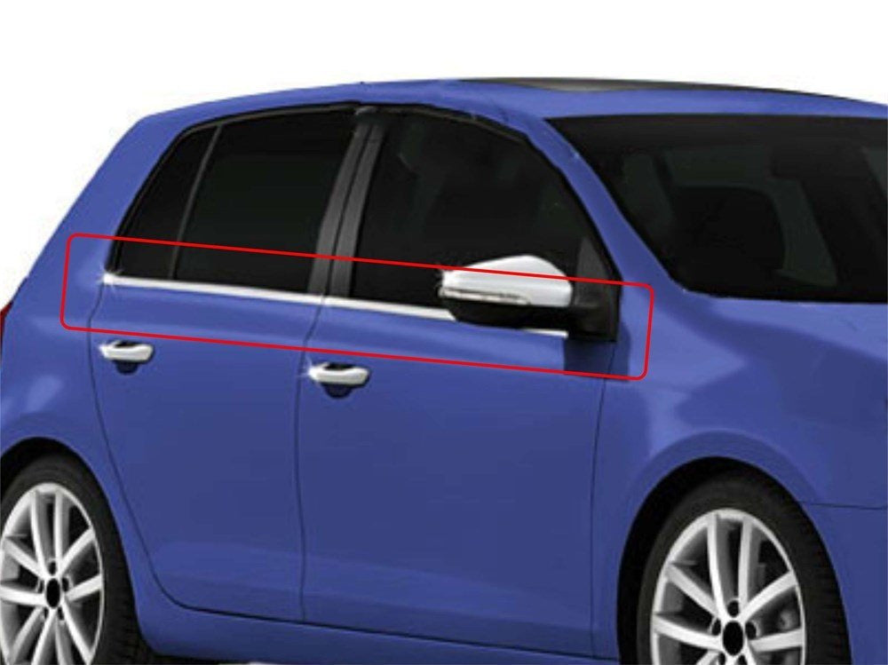 Glass molding (4 pcs., stainless steel) for Volkswagen Golf 6 - image 2
