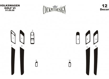 Dashboard Trim Covers (Extension) for Volkswagen Golf 6 2008-2014 - image 2