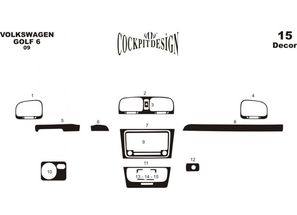 Dashboard Trim Cover (Main) for Volkswagen Golf 6 2008-2014 - image 3