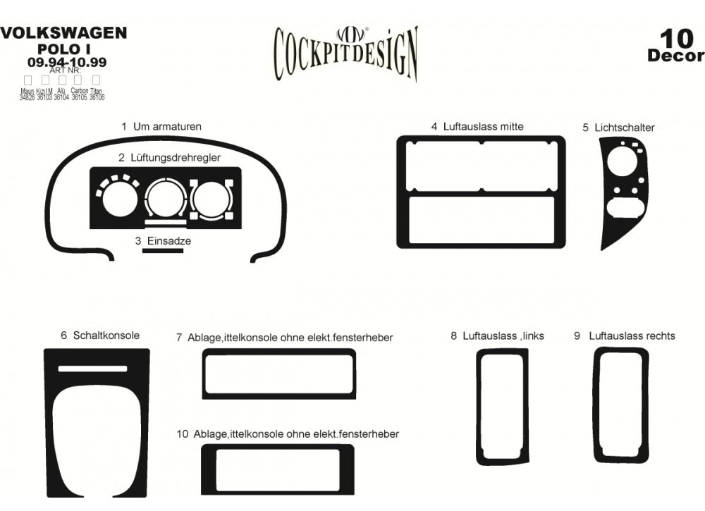 Panel overlay (1994-1999) for Volkswagen Polo 1994-2001 - image 5