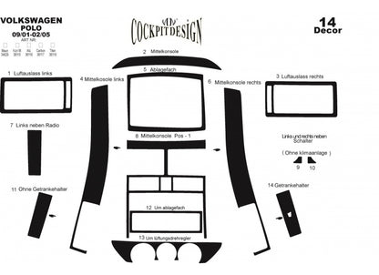 Dashboard Trim Covers (2001-2005) for Volkswagen Polo 2001-2009 - image 5