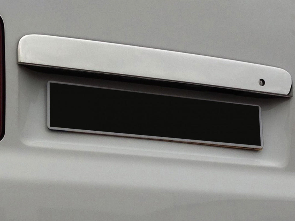 Stainless steel trim above license plate for rear swing doors for Volkswagen T5 2010-2015 - image 2