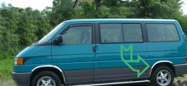 Fender flares (4 pcs, stainless steel) for Volkswagen T4 Caravelle/Multivan 1990-2003 - image 5