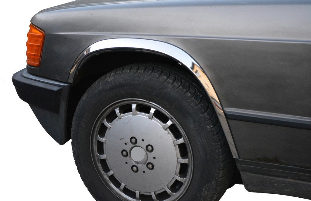 Fender Trim 1982-1989 (4 pcs, Stainless Steel) for Mercedes W201 (190) 1982-1993 - image 1