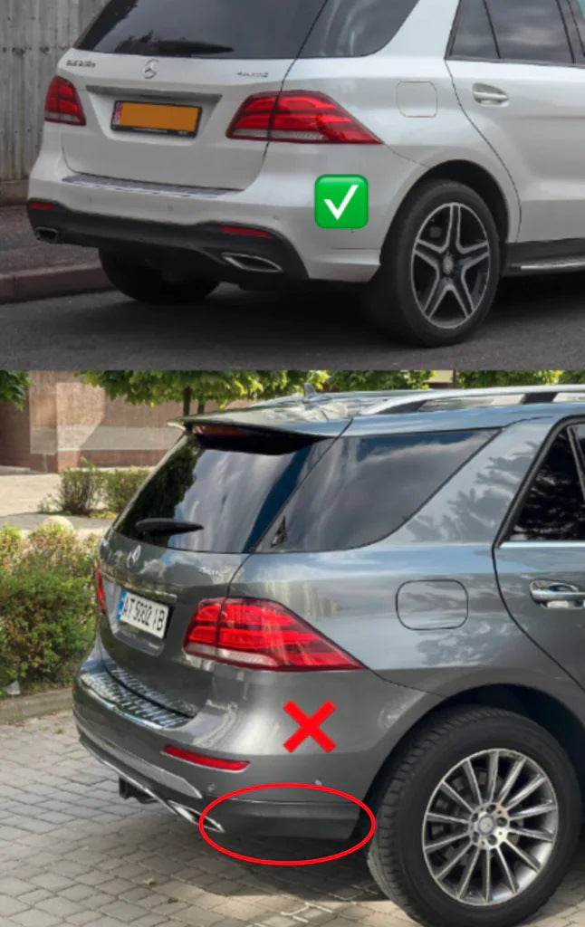 Rear diffuser for GLE (GLE63 Black design) for Mercedes GLE/ML сlass W166 2011-2018 - image 3