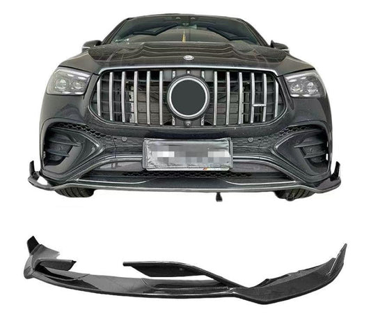 Front Bumper Lip Spoiler (for GLE53/AMG-Line 2023+, Carbon) for Mercedes GLE W167 2018- - image 1