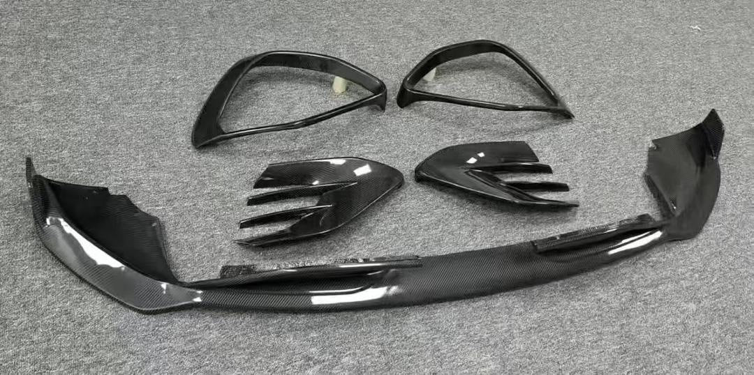 Front bumper extensions (for GLE53/AMG-Line 2023+, Carbon) for Mercedes GLE W167 2018- - image 2