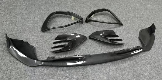 Front bumper extensions (for GLE53/AMG-Line 2023+, Carbon) for Mercedes GLE W167 2018- - image 2