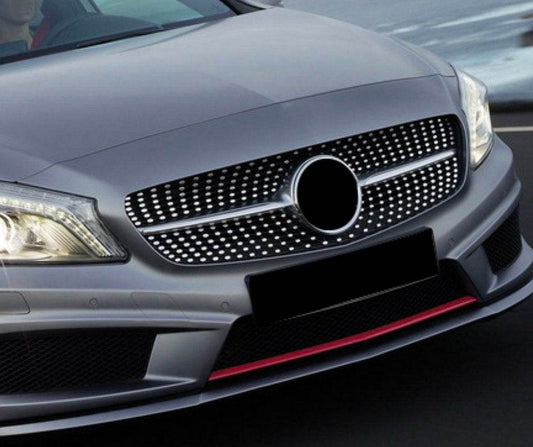 Front grill Diamond SIlver (2015-2018) for Mercedes A-class W176 2012-2018 - Reelken Auto