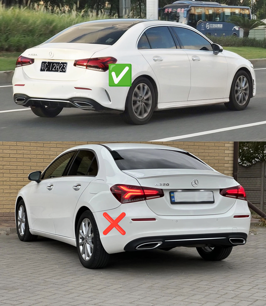 Rear diffuser with exhaust tips (Design A45 SD) for Mercedes A-сlass W177 2018- - image 1