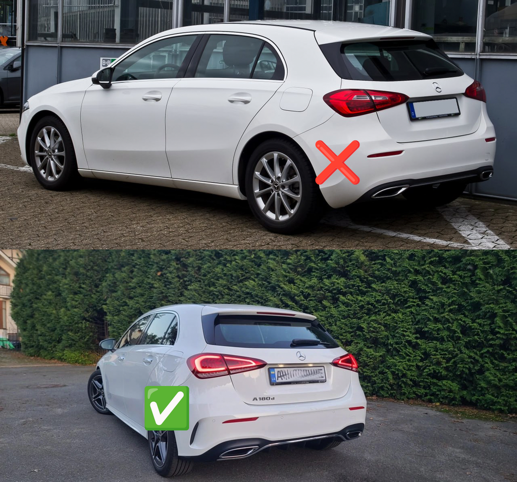 Rear diffuser with exhaust tips (Design A35 HB) for Mercedes A-сlass W177 2018- - image 3