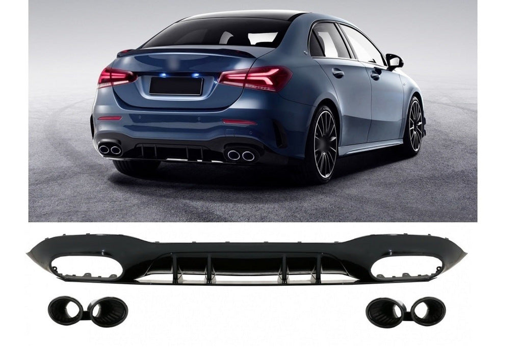 Rear diffuser with exhaust tips (Design A45 SD) for Mercedes A-сlass W177 2018- - image 7