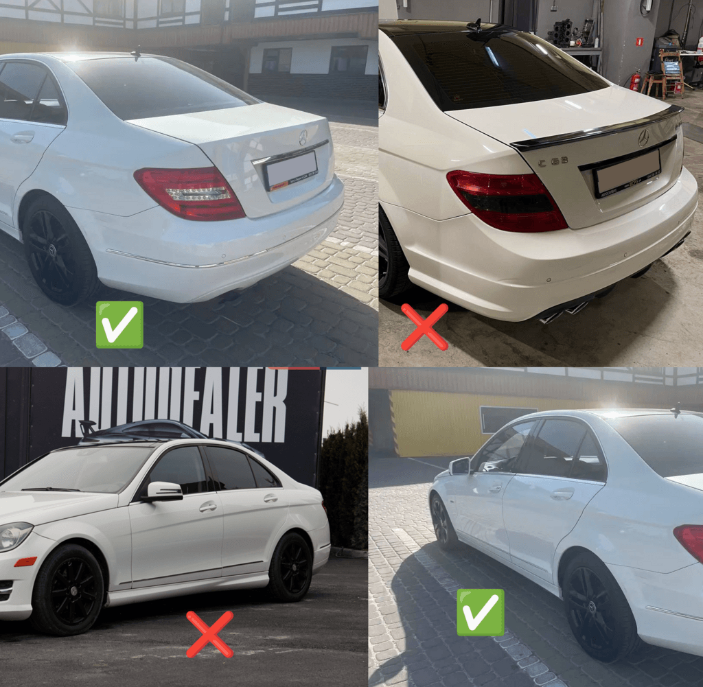 Mud guards under the original 2011-2014 (4-piece) for Mercedes C-class W204 2007-2015 - Reelken Auto