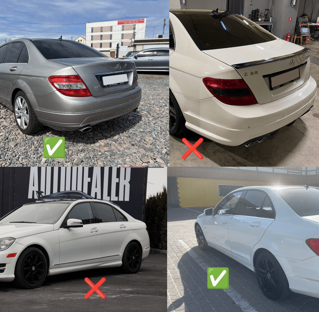 Mud guards under the original 2007-2011 (4 pieces) for Mercedes C-class W204 2007-2015 - Reelken Auto