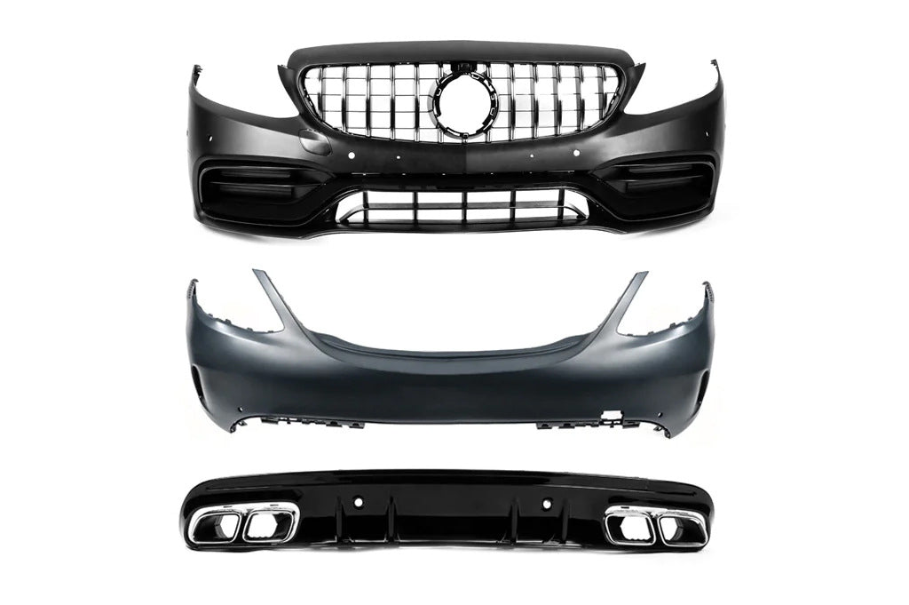 Body kit with full rear bumper (AMG C63-designs 2018-2021) for Mercedes C-class W205 2014-2021 - image 1