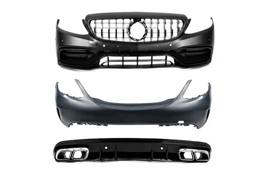 Body kit with full rear bumper (AMG C63-designs 2018-2021) for Mercedes C-class W205 2014-2021 - image 1