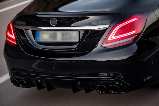 Rear diffuser with exhaust tips (Design C43) for Mercedes C-сlass W205 2014-2021 - image 1