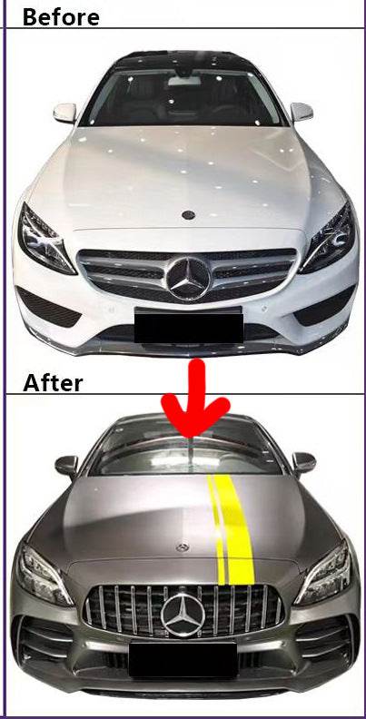 Body kit with full rear bumper (Black Mamba C63GT design) for Mercedes C-class W205 2014-2021 - Reelken Auto
