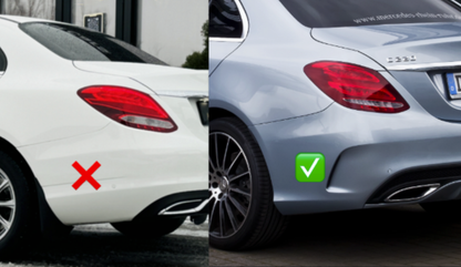 Rear diffuser with exhaust tips (Design C43) for Mercedes C-сlass W205 2014-2021 - image 3