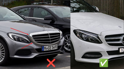 Front Grille Diamond Silver (for Avantgarde/AMG-Line/C43 AMG) for Mercedes C-сlass W205 2014-2021 - image 6