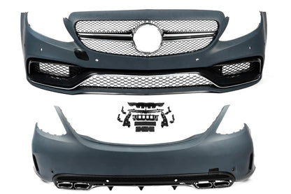 Body kit with full rear bumper (AMG C63-designs 2014-2018) for Mercedes C-сlass W205 2014-2021 - image 5