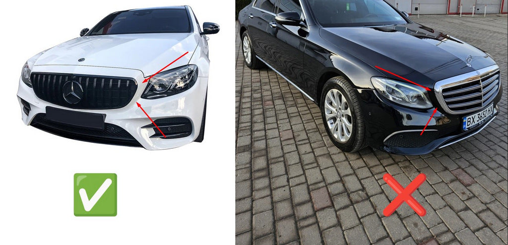 Diamond Black Front Grille (for Avantgarde 2016-2019) for Mercedes E-class W213 2016-2023 - image 2