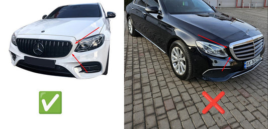 Diamond Black Front Grille (for Avantgarde 2016-2019) for Mercedes E-class W213 2016-2023 - image 2