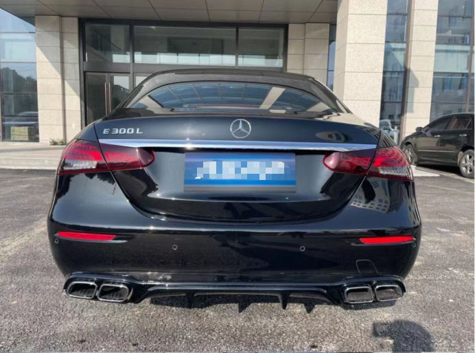 Rear Diffuser with Tips Silver (for Base, Design E63 2020-2024) for Mercedes E-сlass W213 2016-2023 - image 1