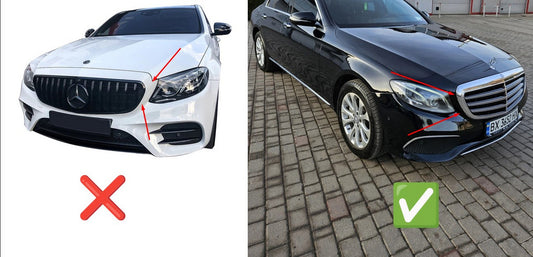 Diamond front grille (for Classic and Elegance, 2016-2019) for Mercedes E-class W213 2016-2023 - image 2