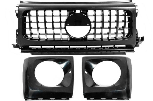 Front grille with headlight surrounds G63 AMG 2018-style (for cars with facelift kit installed) for Mercedes G сlass W463 1990-2018 - image 1