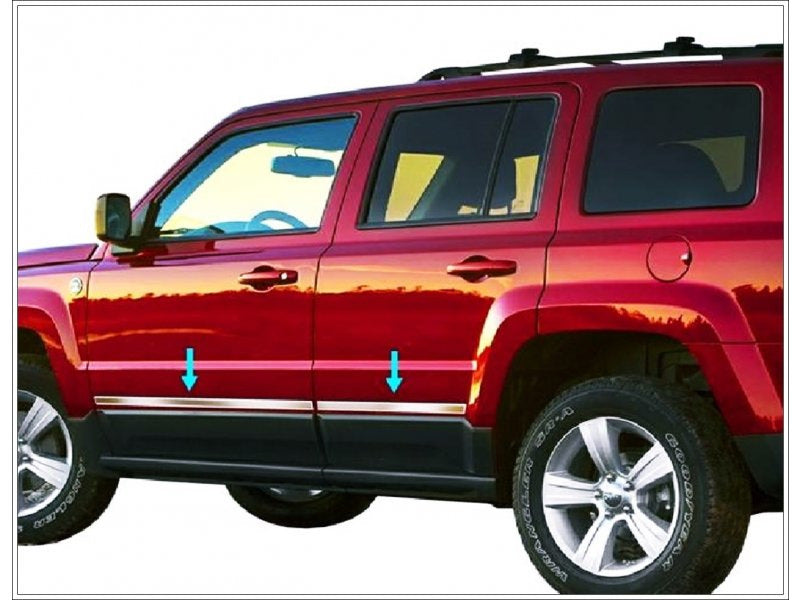 Stainless Steel Door Moldings for Jeep Cherokee/Liberty 2007-2013 - image 1