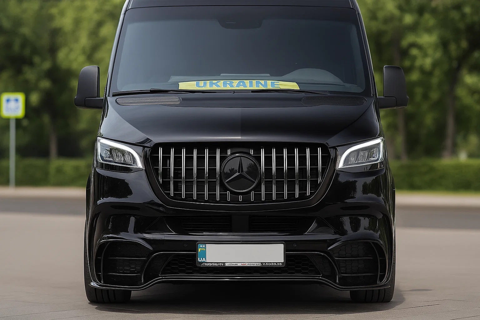 Front Bumper with Grille V2 (AMG) for Mercedes Sprinter W907/W910 2018- - image 1