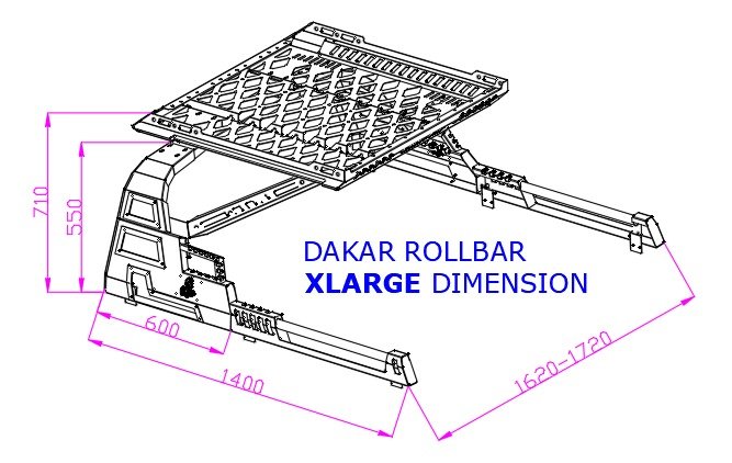 Dakar Roll Bar with LED (without roll cover) for Volkswagen Amarok 2010-2022 - image 4