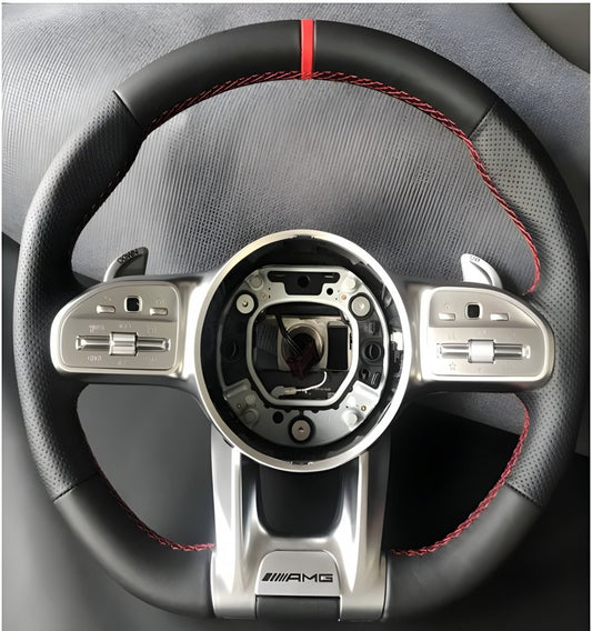 Steering Wheel AMG-Style (Black + Red) for Mercedes CL-class C216 2006-2014 - image 1