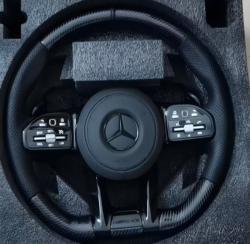 Steering Wheel AMG-Style (Carbon + Black Buttons) for Mercedes CL-class C216 2006-2014 - image 1