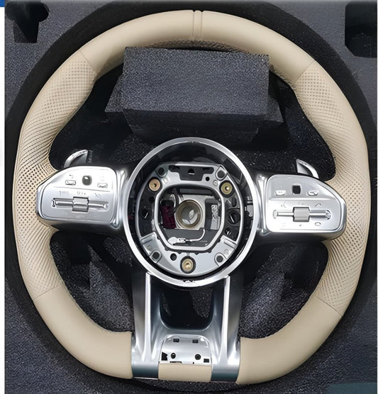 Steering Wheel AMG 2018-Style (beige, 3pin) for Mercedes SL R231 2012-2020 - image 1