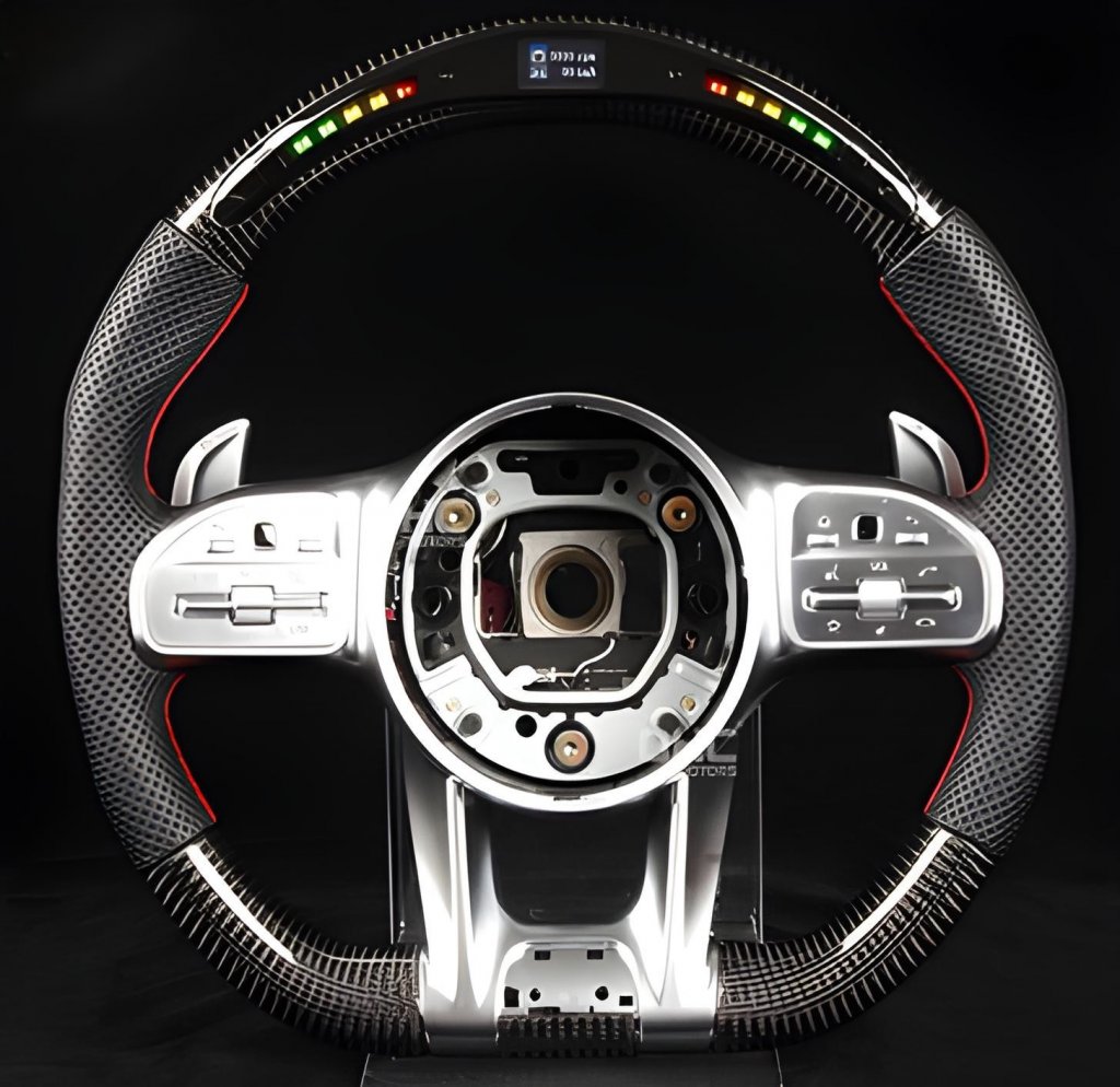 Steering Wheel AMG 2018-Style (Carbon, LED, 3pin) for Mercedes AMG GT 4 X290 2018- - image 1