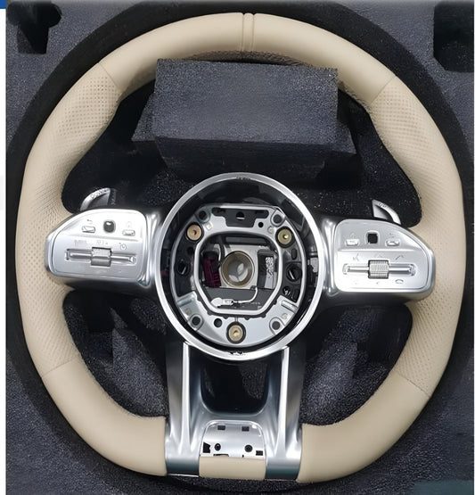 Steering Wheel AMG 2018-Style (beige, 4pin) for Mercedes CLS C257 2018- - image 1