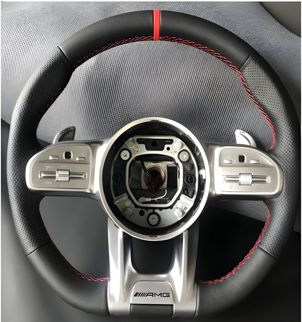 Steering Wheel AMG 2018-Style (black + red, 4pin) for Mercedes C-class W206 2022- - image 1