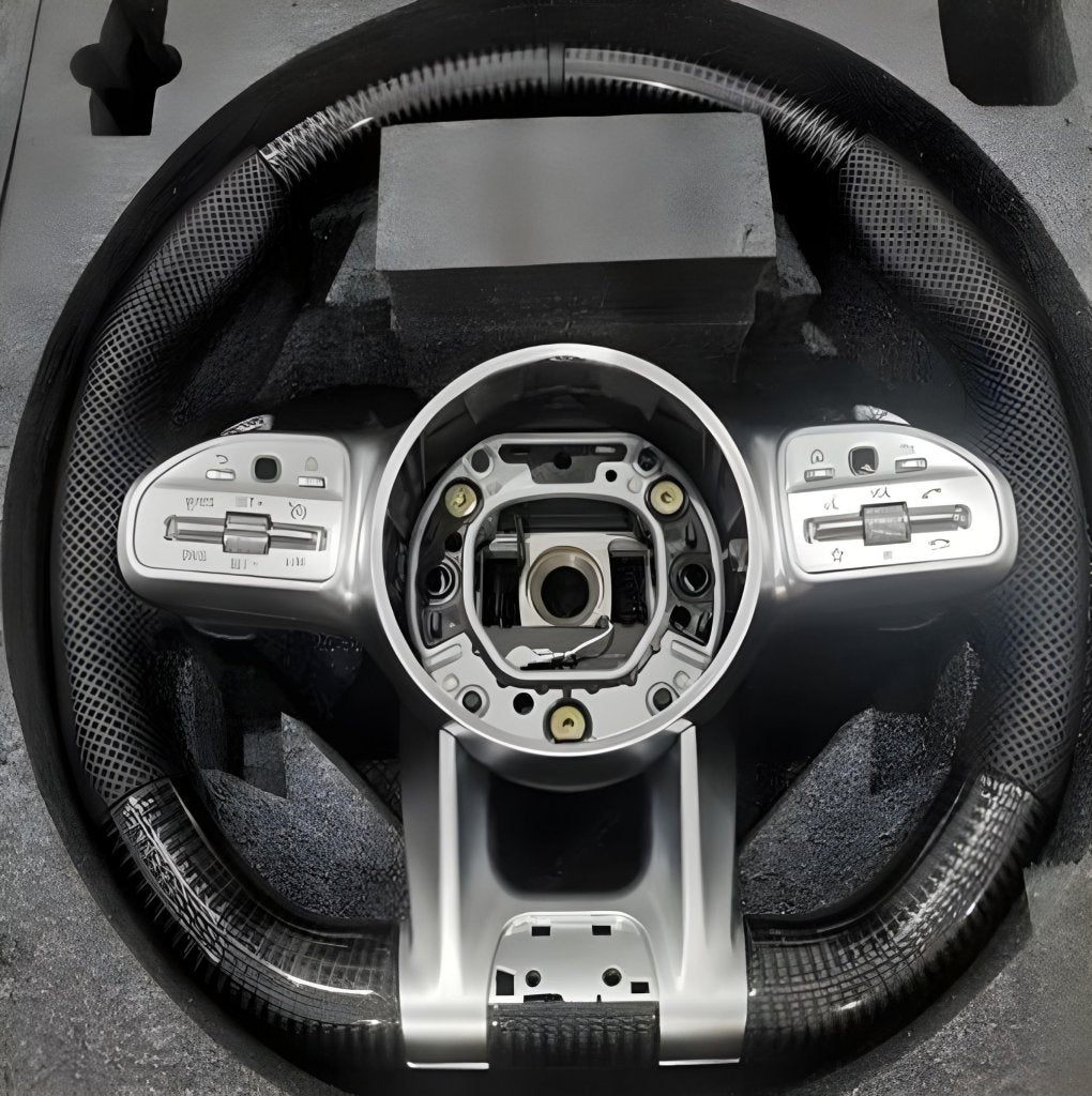 Steering Wheel AMG 2018-Style (Carbon + Grey Buttons, 4pin) for Mercedes GLS X167 2019- - image 1