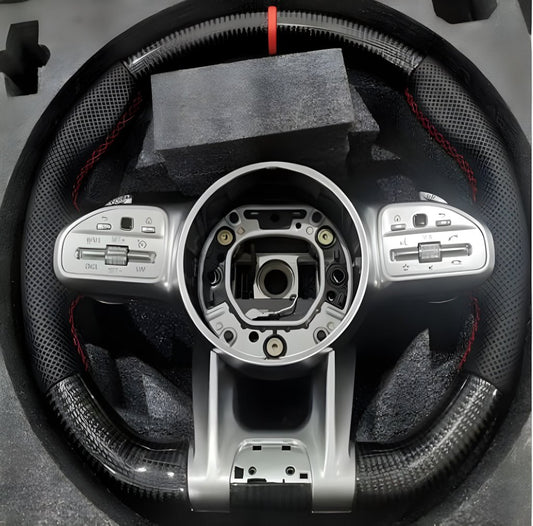 Steering Wheel AMG 2018-Style (Carbon + Red, 4pin) for Mercedes CLS C257 2018- - image 1