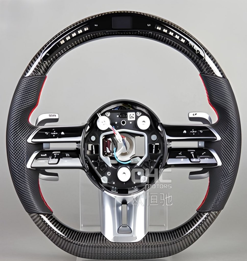 Steering Wheel AMG 2021-Style (Carbon, LED, 3pin) for Mercedes AMG GT 4 X290 2018- - image 1