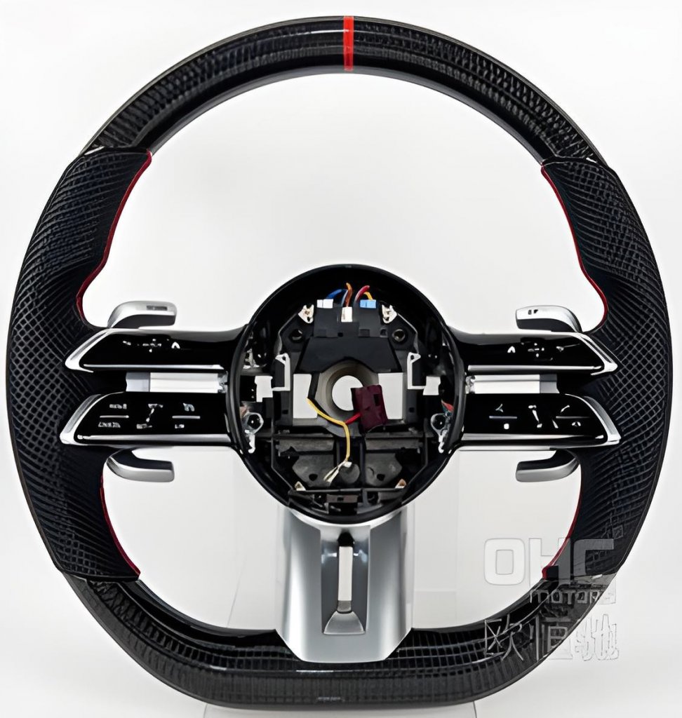 Steering Wheel AMG 2021-Style (Carbon, 3pin) for Mercedes AMG GT C190/R190 2014-2022 - image 1