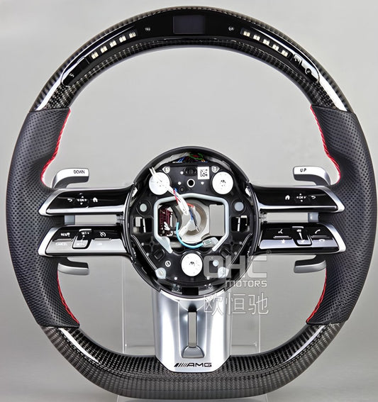 Steering Wheel AMG 2021-Style (Carbon, LED, 4pin) for Mercedes CLS C257 2018- - image 1